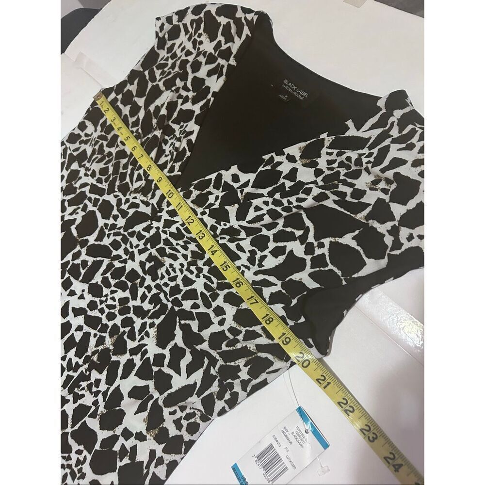 Evan Picone Black Label Size16 Animal Print V-Neck Flowy Dress Cap Sleeve NEW - Picture 8 of 11